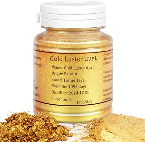 HomeHere Gold Luster Dust Edible Cake Gold Dust, 1oz