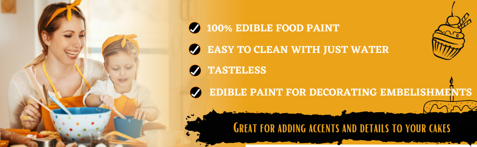 100% Edible Metallic Gold Paint 