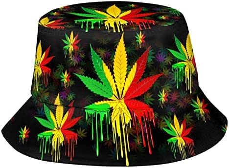 Jamaica Flag Print Bucket Hat for Men Women Teens,for Travel Beach Sun Fishing Golf Boonie Hats