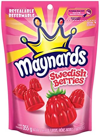 Maynards Swedish Berries Gummy Candy, 355g, Back to School Treats