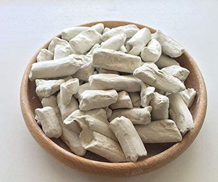 WHITE Pressed Clay edible chunks (lump) natural for eating (food), 1 lb (450 g)